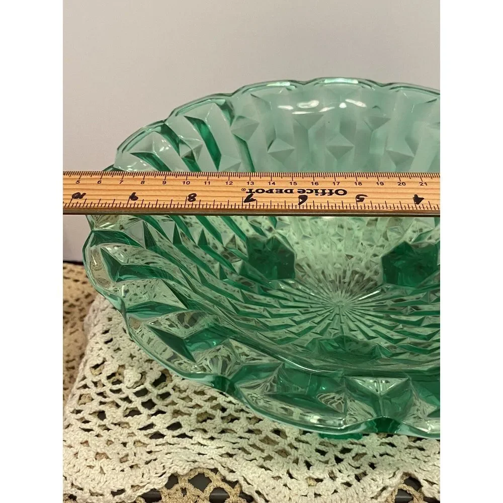 Rare Central‎ Glass Works Francis Green 3-footed Centerpiece Serving Bowl.